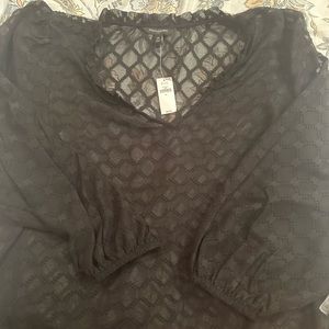 NWT Sheer Black Banana Republic Blouse Sz XL